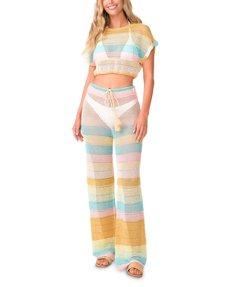 Renee Crochet Cropped Top Swim Cover-Up