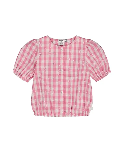Deux par Deux Girls' Puff Sleeve Top - Little Kid