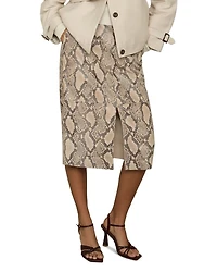 Missa Snake Leather Pencil Skirt