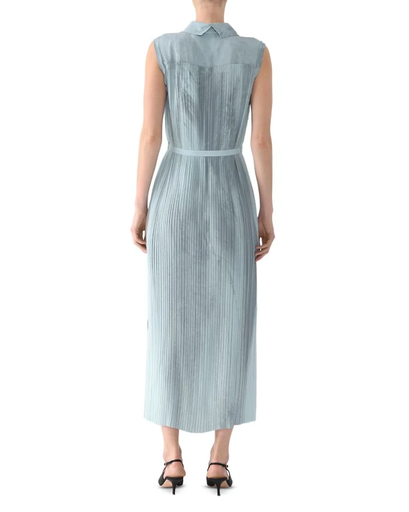 Pleated Georgette Sleeveless Dress