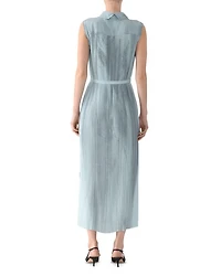 Pleated Georgette Sleeveless Dress