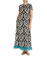 La DoubleJ Swing Dress with Feathers