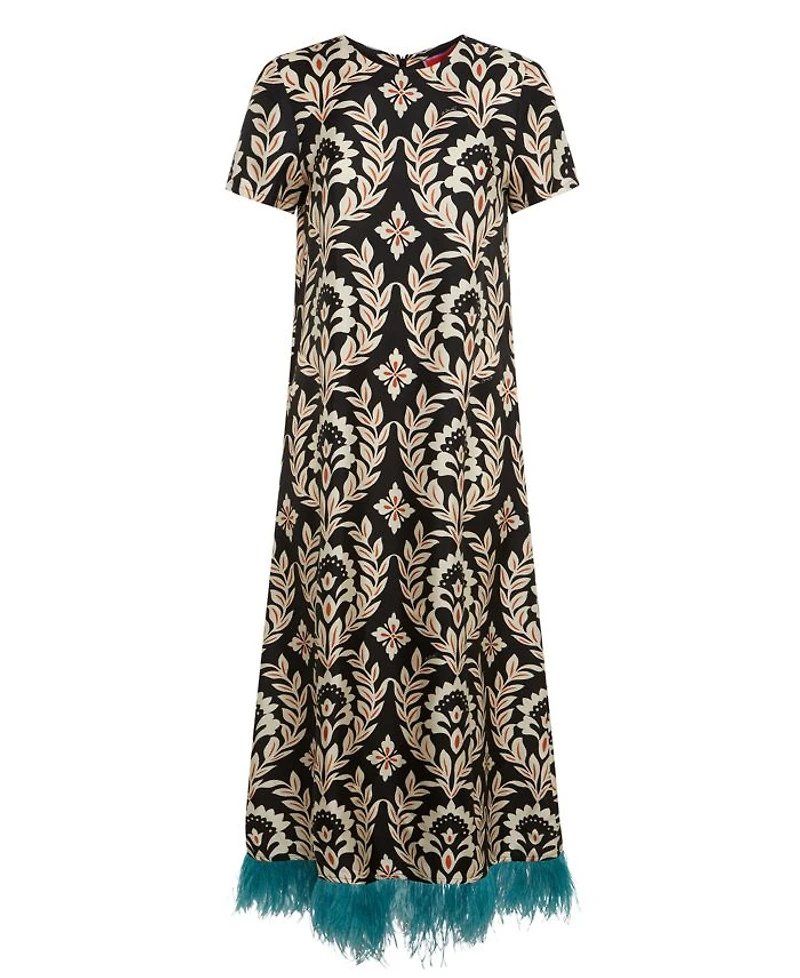 Swing Dress with Feathers