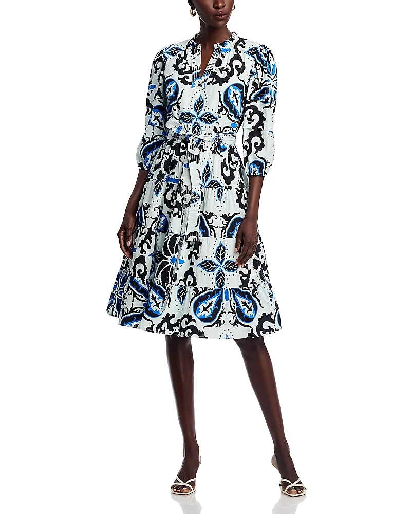 T Tahari Printed Tiered Dress