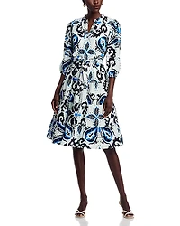 T Tahari Printed Tiered Dress