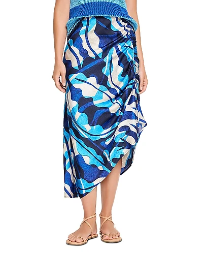 Nic+Zoe Aqua Surf Side Ruched Skirt