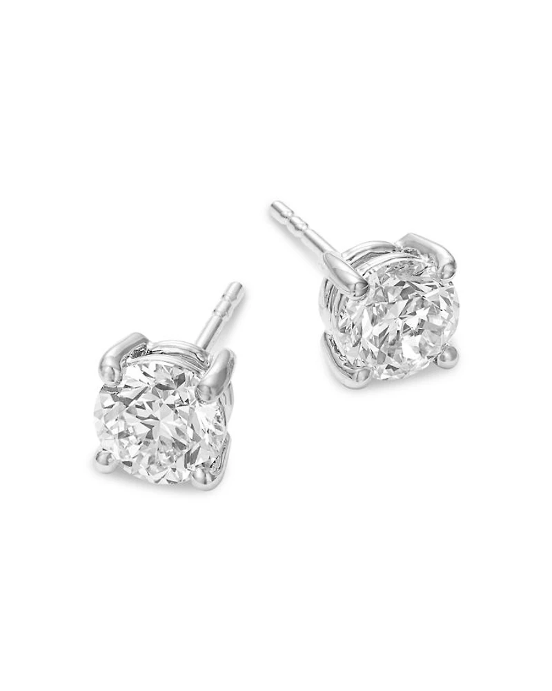 Diamond Certified Solitaire Studs 14K White Gold, 1.0 tcw, 1.50 and 2.0 tcw