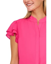 Double Flutter Short Sleeve Top