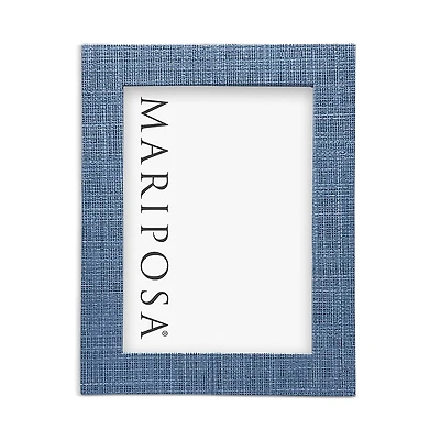 Mariposa Heather BlueFaux Glasscoth Frame, 5 x 7