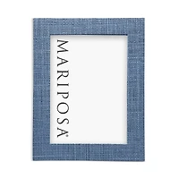 Mariposa Heather BlueFaux Glasscoth Frame, 5 x 7