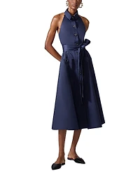 Carolina Herrera Collared Halter Midi Dress
