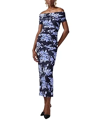 Carolina Herrera Off-the-Shoulder Gathered Midi Dress