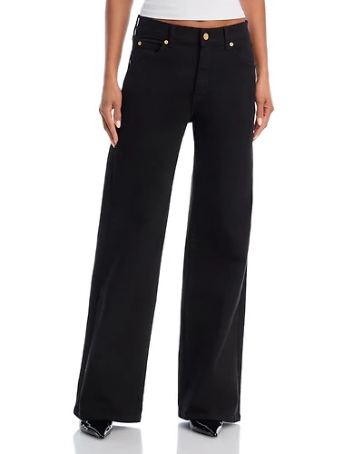 Sagit High Rise Wide Leg Jeans Black