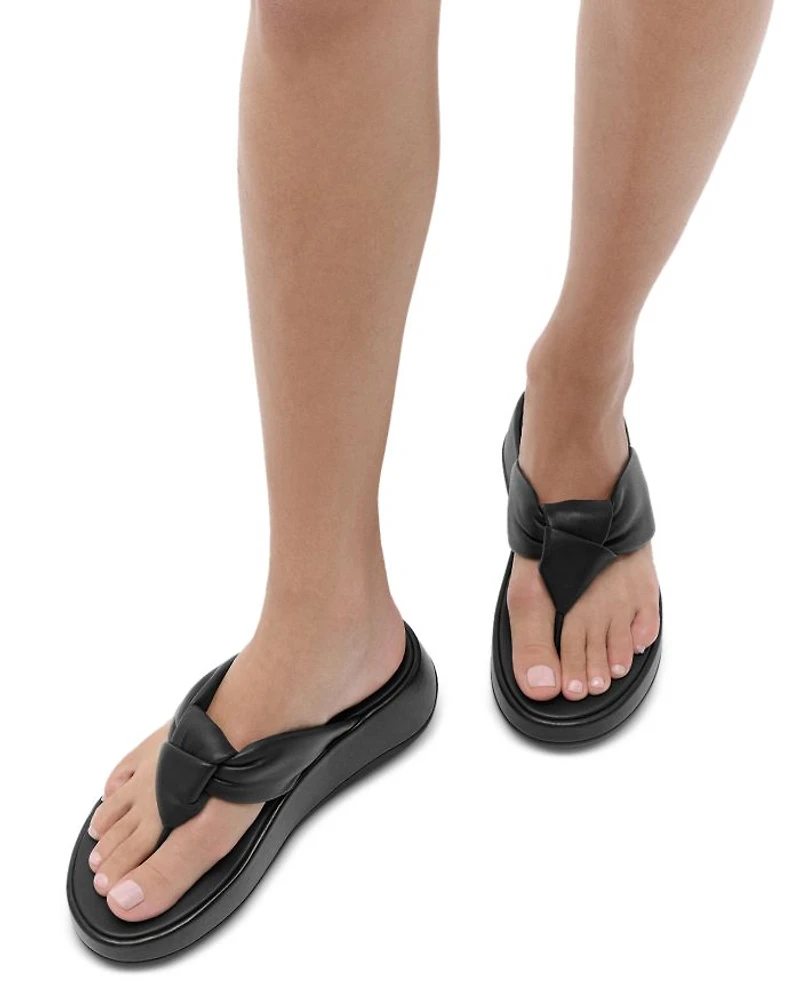 Women's F-Mode Almond Toe Knotted Strap Thong Sandals