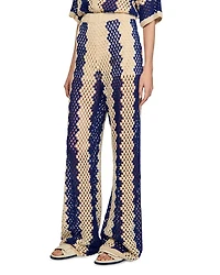 Two Tone Open Weave Pants