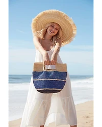 Camden Stripe Raffia Tote