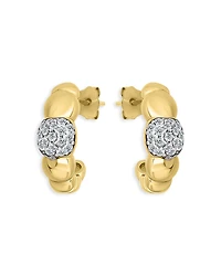 Aqua Croissant Designs Pave Cluster Half Hoop Earrings