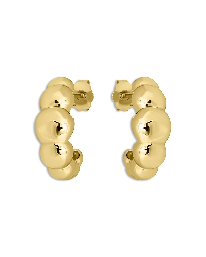 Aqua Croissant Shape Hoop Earrings