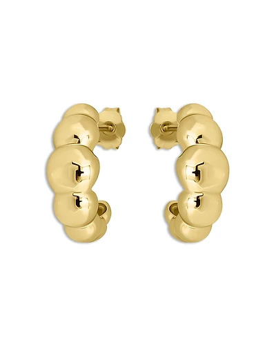 Aqua Croissant Shape Hoop Earrings