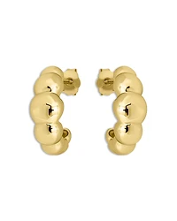 Aqua Croissant Shape Hoop Earrings