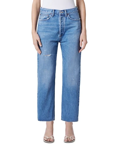 90's Crop Mid Rise Straight Jeans Shrine