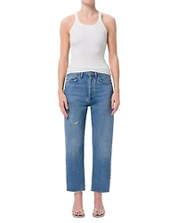 90's Crop Mid Rise Straight Jeans Shrine