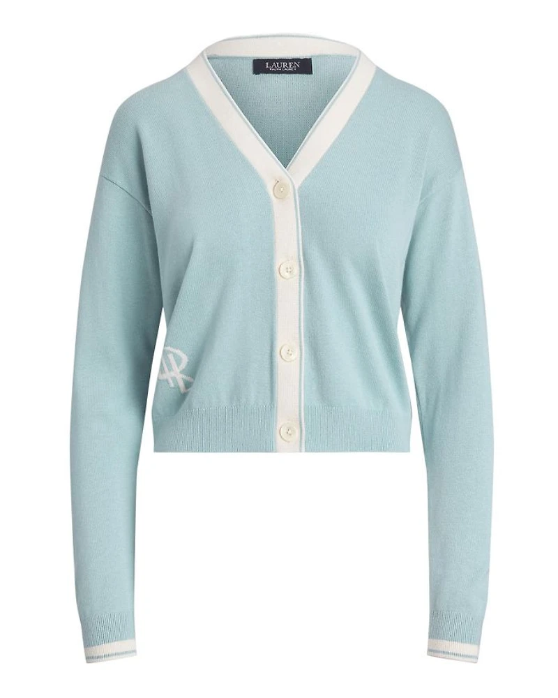 Two Tone Cotton Blend Cardigan