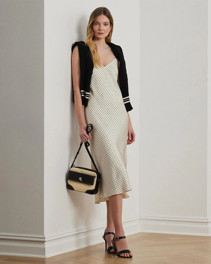 Polka Dot Satin Charmeuse Slip Dress