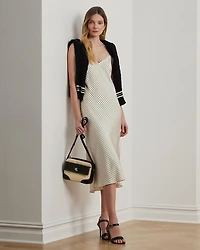 Polka Dot Satin Charmeuse Slip Dress