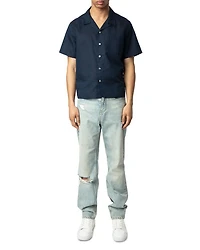Regular Fit Linen Camp Shirt