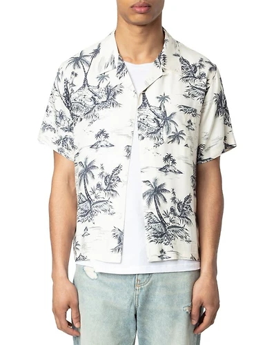 Tropical Palm Regular Fit Camp Shirt