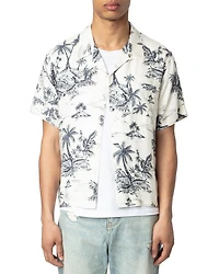 Tropical Palm Regular Fit Camp Shirt