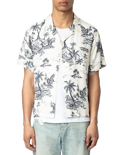 Zadig & Voltaire Tropical Palm Regular Fit Camp Shirt