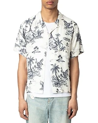 Zadig & Voltaire Tropical Palm Regular Fit Camp Shirt
