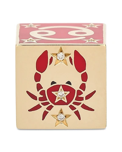 Adina Reyter 9K Cancer Zodiac Diamond & Ceramic Block Big Bead