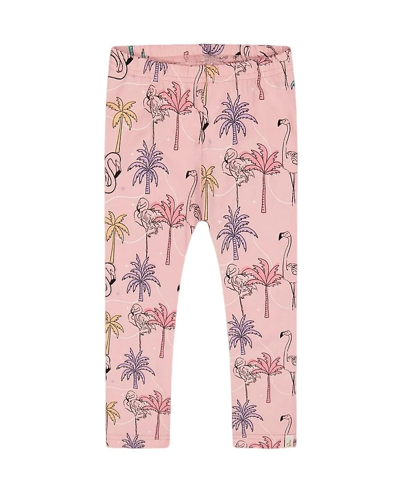 Deux par Deux Girls' Printed Organic Cotton Capri Legging - Little Kid