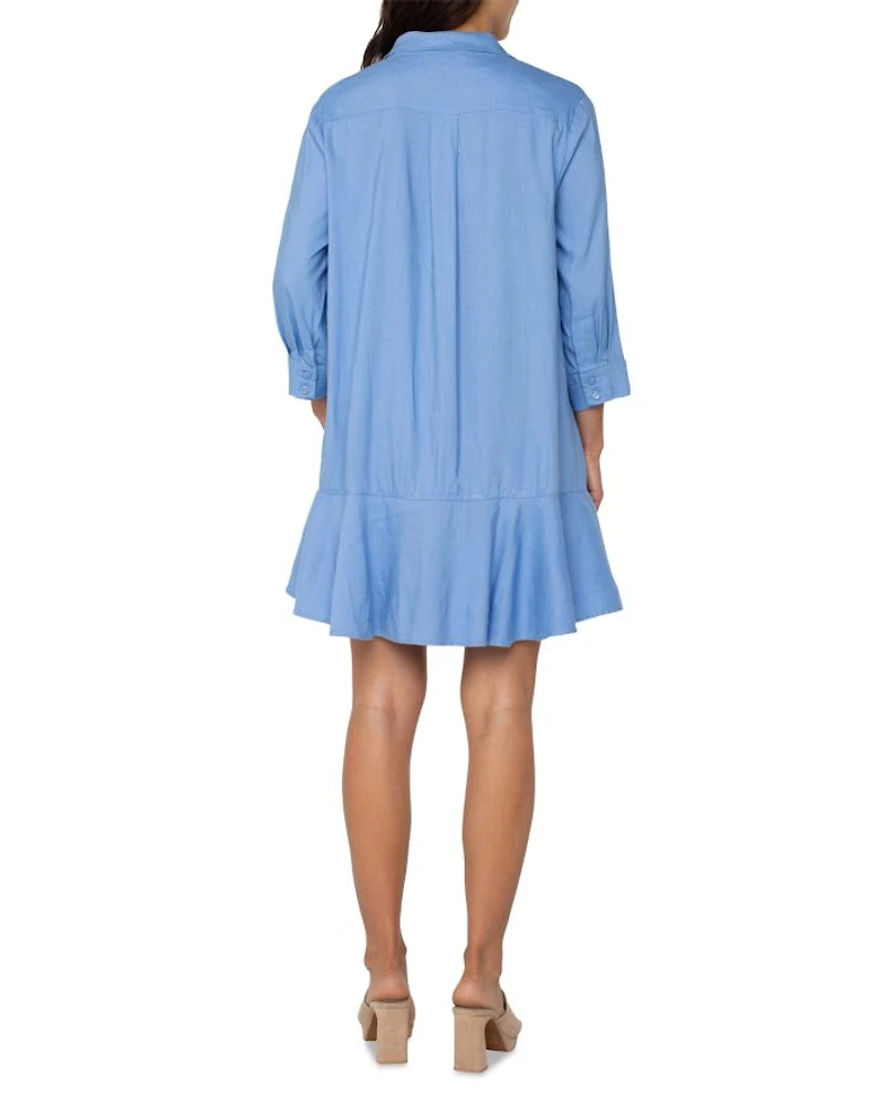 Ruffle Hem Shirt Dress