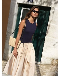 Kayle Jia Mix Midi Dress