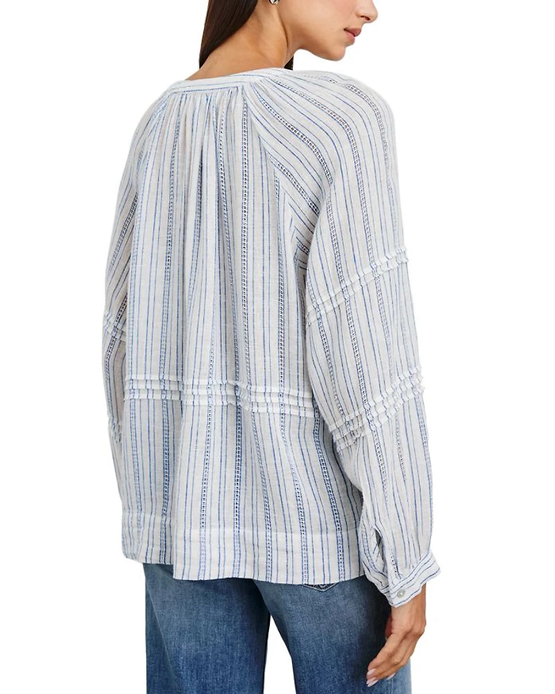 Frances Relaxed Fit Linen Peasant Top