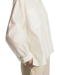 Concealed Button Long Sleeve Blouse
