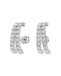 Matrix Crystal Double Row Cuff Stud Earrings