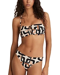 Printed Bandeau Bikini Top