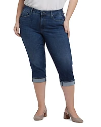 Nydj Plus Marilyn High Rise Cropped Straight Cuffed Jeans