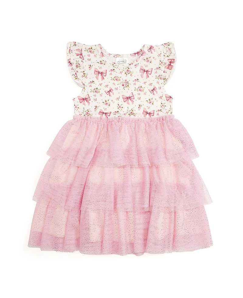 Sweet Wink Girls' Ditsy Floral Short Sleeve Tutu Dress - Little Kid, Big Kid