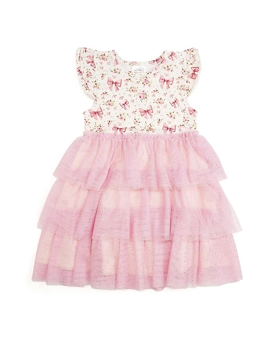 Sweet Wink Girls' Ditsy Floral Short Sleeve Tutu Dress - Little Kid, Big Kid