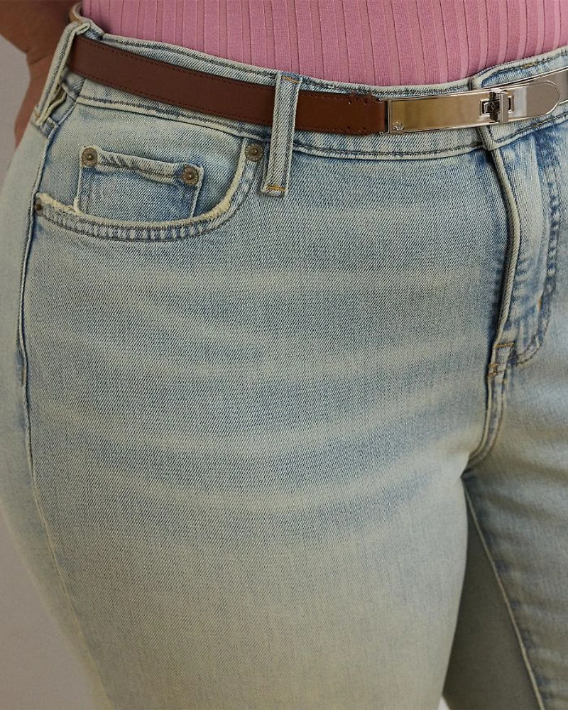 Mid Rise Straight Ankle Jean Stella Wash