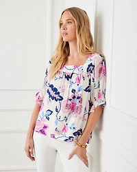 Contrast Square Neck Top