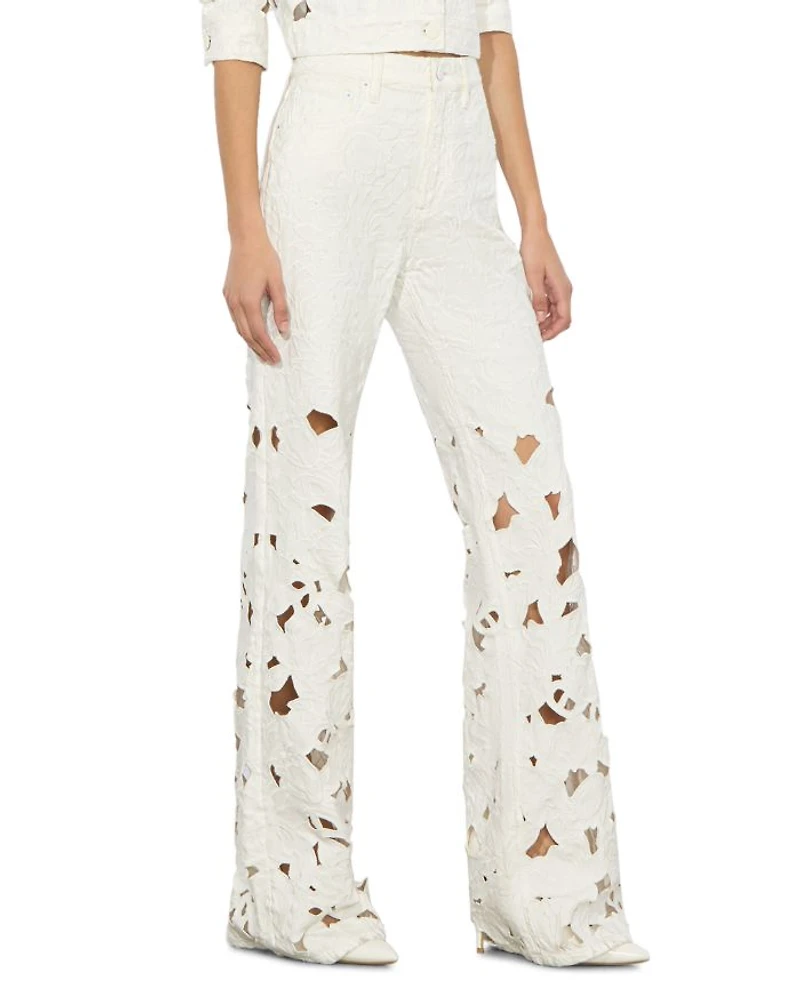Weezy High Rise Embroidered Eyelet Pants