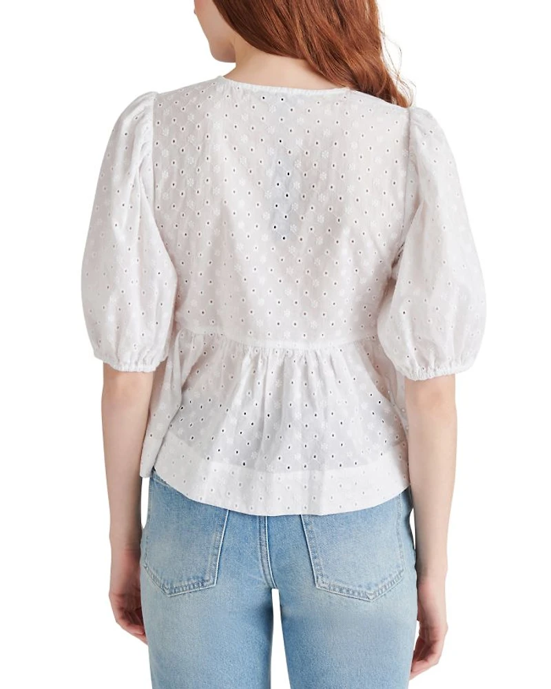 Paula Eyelet Tie Front Top