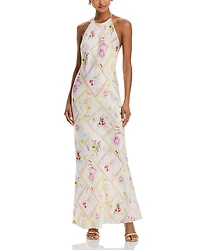 LoveShackFancy Brynthe Floral Halterneck Maxi Dress